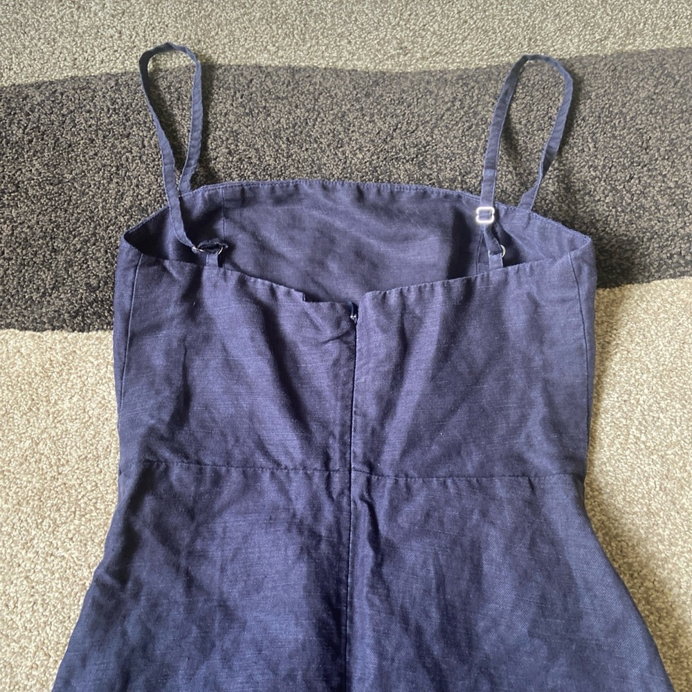 Reformation Blue Linen Blend Mini Tank Dress sz 2 - Picture 8 of 9